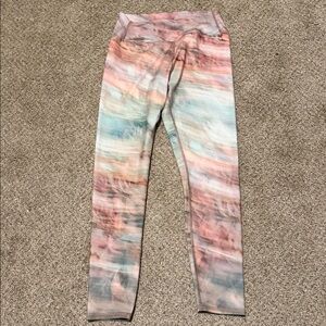 R and Dry Vibrant Tie-Dye Women's Leggings Sz M Pink Blue Purple Activewear